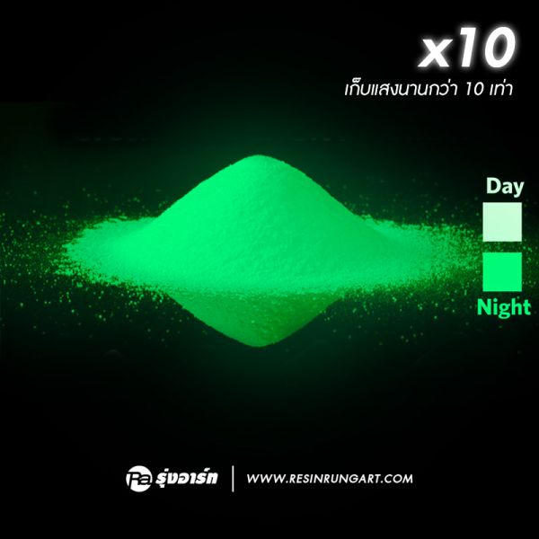 ผงเรืองแสง - สีเขียว (X10)